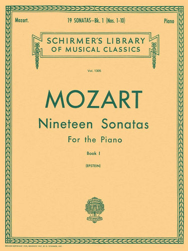 Libro: Mozart - Nineteen Sonatas For The Piano Book 1 (no. 1