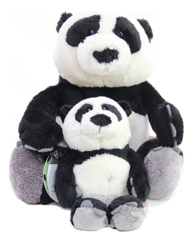 Urso Ursinho Panda 35cm + 15cm Presente Natal Amigo Secreto
