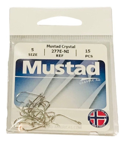 Anzuelos Mustad Crystal Pejerrey 277e-ni Nº 5 Ex 277f