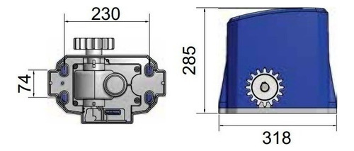 Motor Deslizante Garen 1/2 Hp Grand Kdz Al 1000kg 2 Tx New Cor Azul Frequência 433 Mhz Tamanho da engrenagem Z18 220V