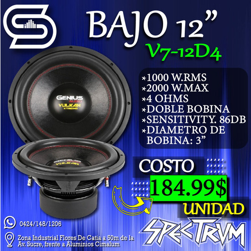 Bajo Genius 12 Pulgadas V7-12d4 2000 Watts