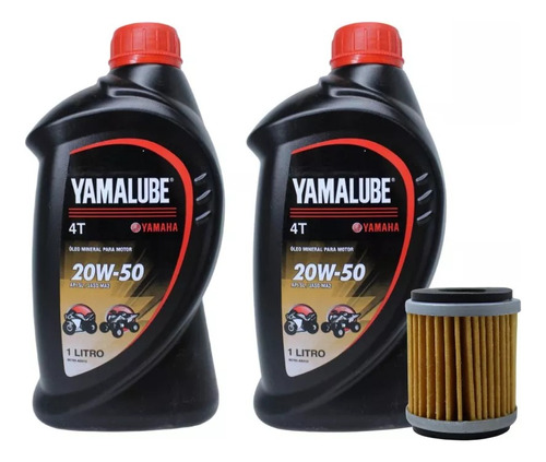 Kit Filtro+óleo Yamalube 20w50 Fazer 250/ Lander/ Teneré 250