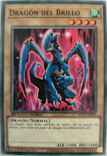 Yugioh! Dragon Del Brillo Sgx3-spb03 1st Editio (speed Duel)