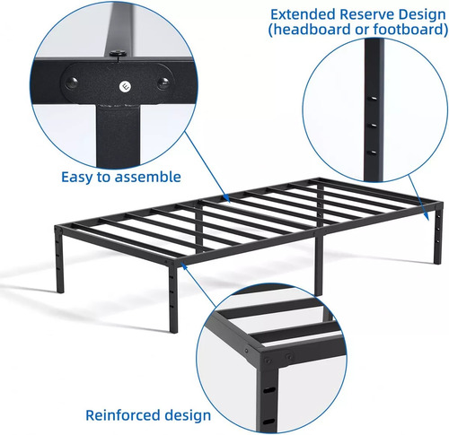 Sonheo® Bases Individuales Bases Para Cama De Fierro Bases Box Armable 189*95*45cm Muebles Baratos, Robusto, Silencioso,amplio Espacio 18'' Altura Twin Entrega Free En Todo El Territorio