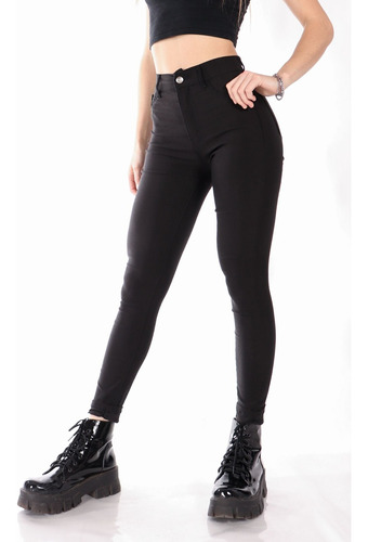 Pantalon Bengalina Elastizado Calce Perfecto Mujer Tiro Alto