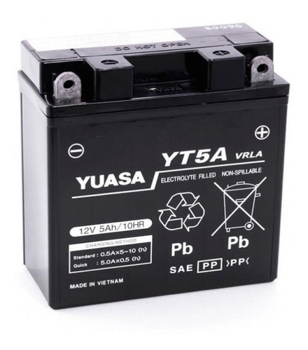 Bateria Moto Yuasa Yt5a Pre Cargada Avant Motos