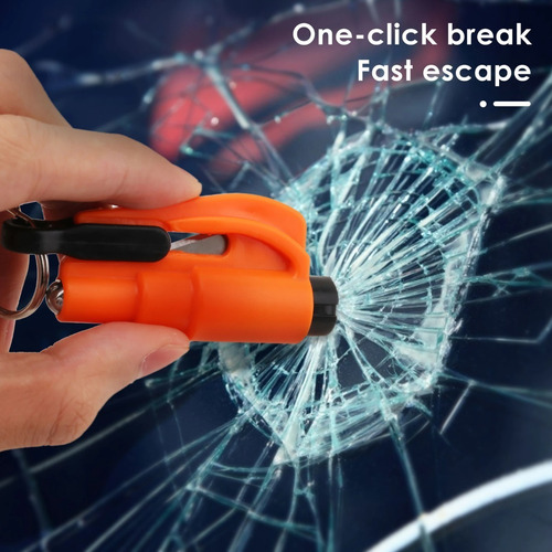 Llavero Seguridad Auto Rompe-vidrio Corta-cinturón