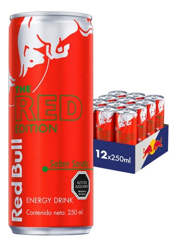 Bebida Energetica Red Bull Red Edition Sandia 12 Latas 250ml
