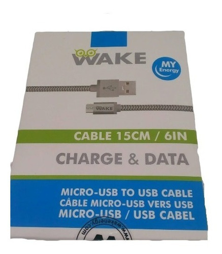 Cable Wake 15 Cm Color Gris Nylon Microsd Tienda Virtual  