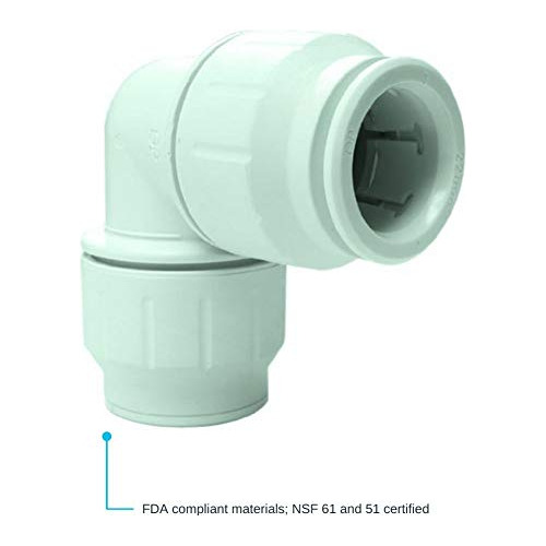 Unin Codo 90 1puLG Cts John Guest Speedfit, Plstico, Blanco