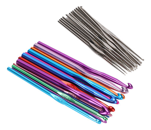 30 Ganchos De Ganchillo De Aluminio Multicolor