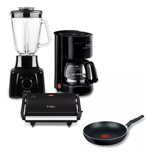 Combo T-fal Sw33ln28ma 4pzs Licuadora,cafetera,panini,sarten