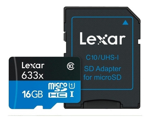 Memoria Lexar Micro Sdhc 633x 16gb 95mb Con Adaptador Class10