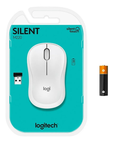 Imagen 2 de 3 de Mouse Logitech M220 Silencioso Inalámbrico 3 Botones Blanco