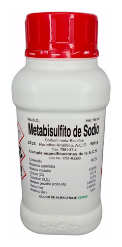 Metabisulfito De Sodio R. A. 500 G Fagalab 