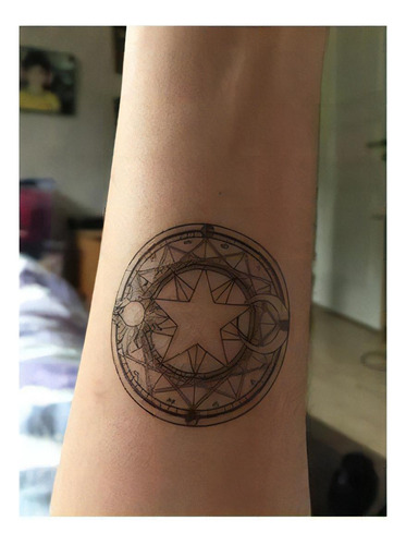 Tarjeta de tatuaje temporal de brujería ritual satánica