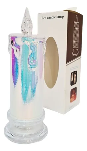 Vela Tornasol Luz Led Con Pilas Navidad X1