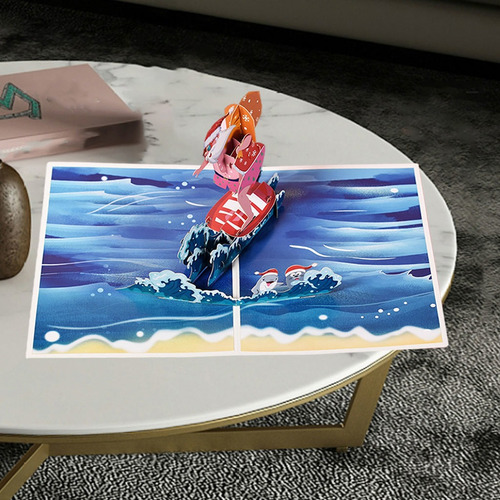 Imagem 4 de 8 de Obtenha Bem Cartões Engraçados Papai Noel Surfando