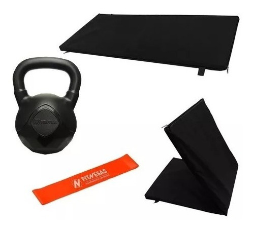 Kit Set Pesa Rusa Kettlebell 6 Kg Banda Colchoneta Fitnesas