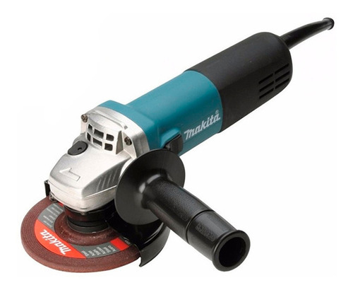 Esmeriladora angular Makita 9557HNG color turquesa 840 W 127 V con accesorio