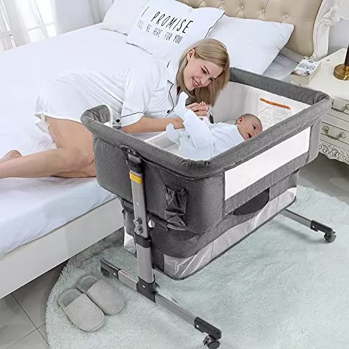 Cuna De Bebé, Cama Portátil Ajustable 3 En 1 Para Bebé, Cuna