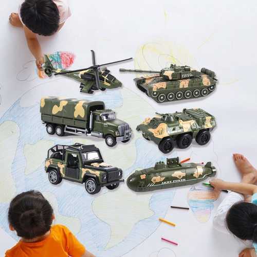 Juego De Helicóptero De 6 Piezas, Vehículos De Aleación