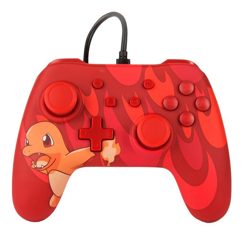 Control Nintendo Switch Alambrico Power A Charmander Blaze Color Rojo