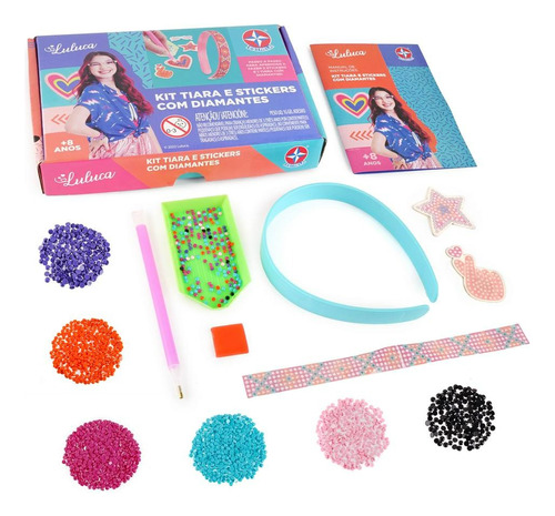 Kit Tiara E Stickers Com Diamantes Da Luluca Estrela - 1001