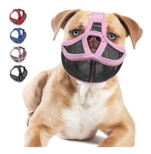 Imagen 11 de 11 de Bozal Para Perro De Hocico Corto Ajustable De Malla Xl Azul