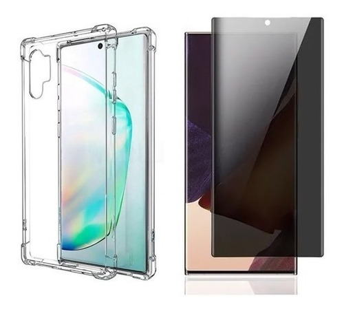 Capa Para Galaxy Note 10 Plus + Pelicula Fosca Privacidade