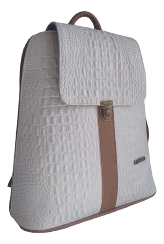 Bolsa Mochila De Mano Blanca Con Negro Jasad Casual Formal