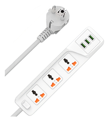 Alargue Zapatilla Schuko A 3 Universal Y 3 Usb 2 Metros 16a