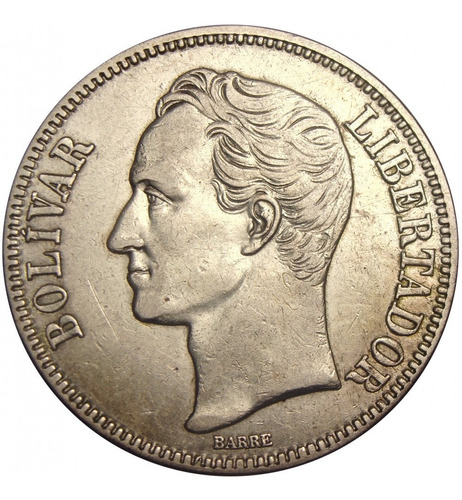 Moneda Plata De 1921 Simón Bolívar 5 Bolívares