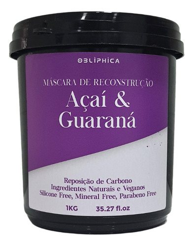 Máscara De Reconstrução Intensa Açaí & Guaraná Obliphica 1kg