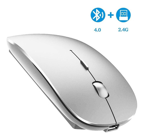 Imagen 1 de 8 de Mouse Óptico Inalámbrico Bluetooth 2.4ghz Con Dpi Ajustable