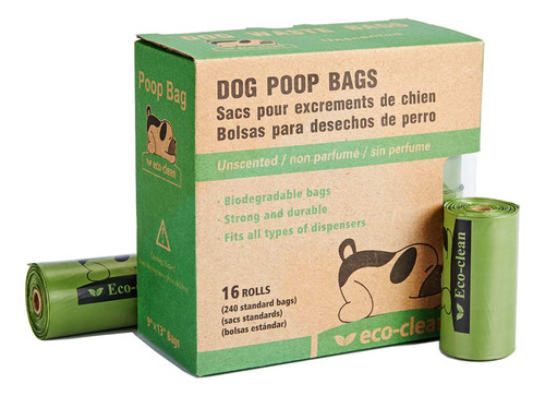 Bolsas Excrementos  Biodegradables, 16 Rollos/240 Bolsa...
