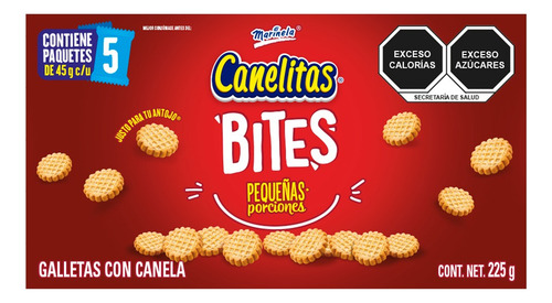 3 Pzs Canelitas Bites Galletas Canelitas Marinela Bites 225g