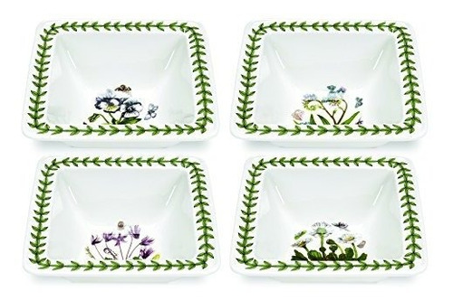 Portmeirion Botanic Garden Square Bowl, Mini, Juego De 4