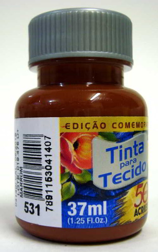 Tinta Tecido Fosca 37ml Marrom 531 Acrilex