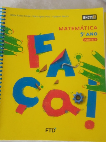 Livro Faça Matemática 5° Ano Parte 1 E 2 Seminovo, (Usado)