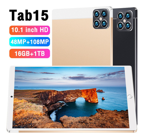 Negro Nuevo 2023 Nuevo Barato Tab15 Tablet 10.1 16+1tb -
