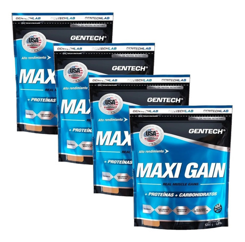 Maxi Gain 1250 Grs Gentech Ganador Muscular Promo X4