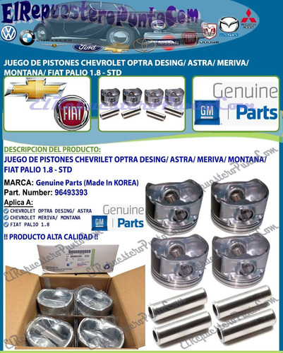 Juego De Pistones Optra Desing Astra Meriva Montana - Std