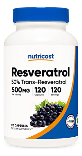 Suplemento Nutricost Resveratrol 500 Mg 120 Cápsulas - 50% T