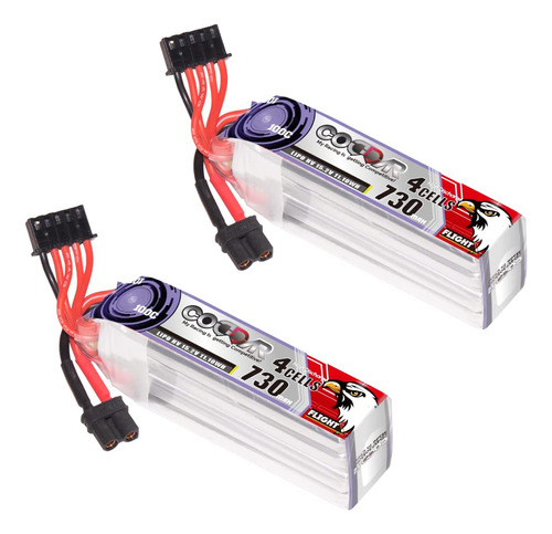 Coddar - Batería Lipo De 730 Mah 4s 15.2v 100c Hv Con Cone.