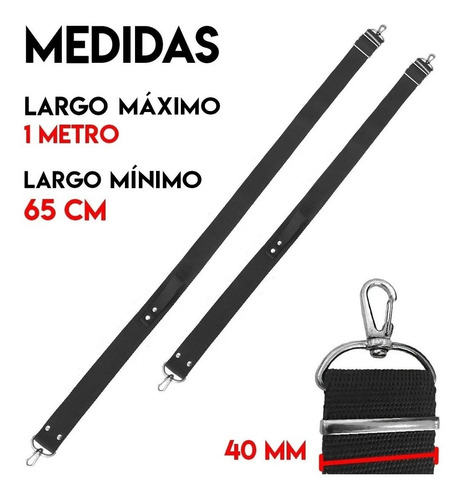 Imagen 4 de 10 de Correa Porta Rifle Reforzada 40 Mm + Anillas Acero Combo