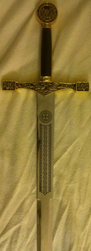 Espada Sword Excalibur Medieval L 110 Cm Con Base G
