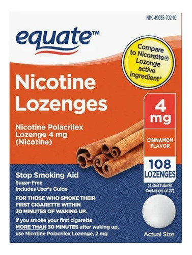 Pastillas De Nicotina 4 Mg C/108 Canela - Equate Americanas