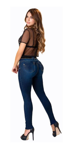 Jeans Mujer Tiro Alto Levanta Cola Calce Perfecto Original