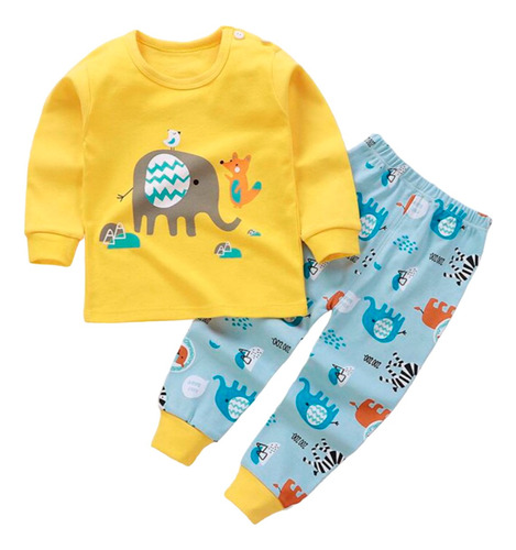 Pijama Infantil Playera Manga Larga Y Pantalón Tipo Jogger